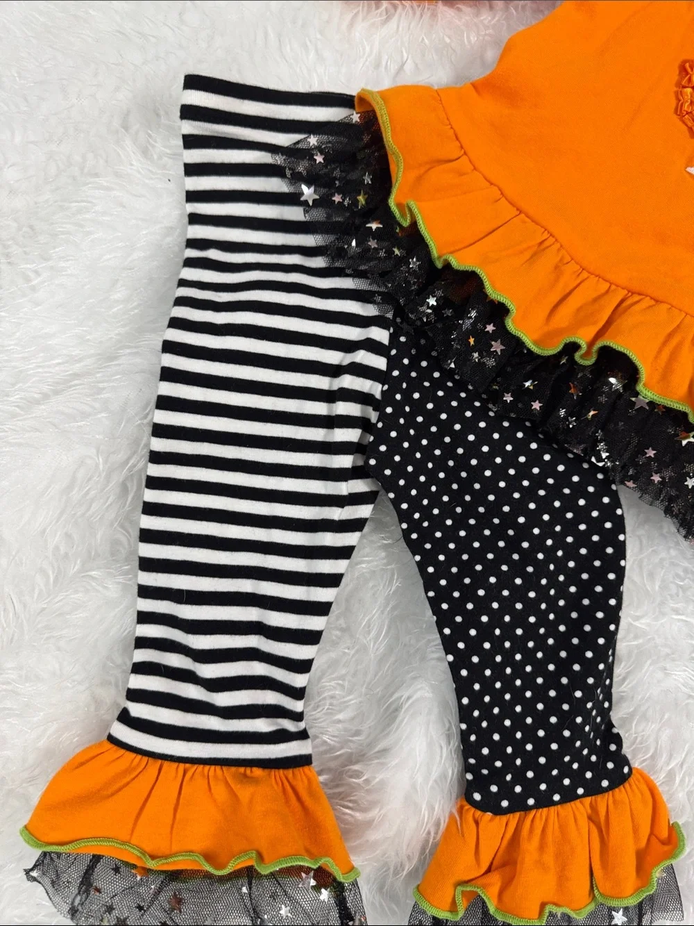 Kids Orange Ghost Ruffle Costume Set 12 months